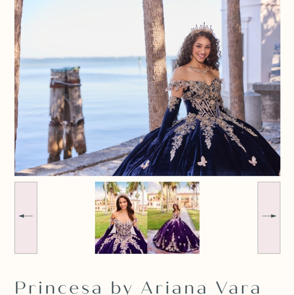 Elegant Blue and Black Gown with Silver Embellishments